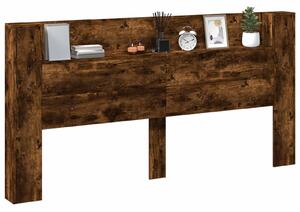 VidaXL Fejtámla polcokkal Füstölt tölgy 200 x 16,5 x 103,5 cm Faanyag
