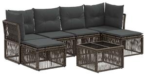 VidaXL Kerti Kanapé Szett 7 pcs Szürke polirattan