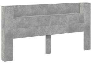 VidaXL Fejtámla polcokkal Beton Szürke 200 x 16,5 x 103,5 cm Faanyag