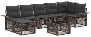 VidaXL Kerti Kanapé Szett 8 pcs Szürke polirattan