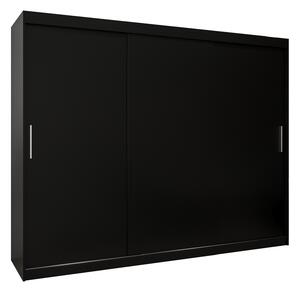 Ruhásszekrény 250 cm Toki (matt fekete + matt fekete)