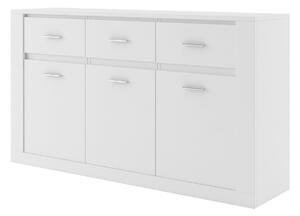 Komód Fresno 107, Laminált forgácslap, 90x160x42cm, Fehér