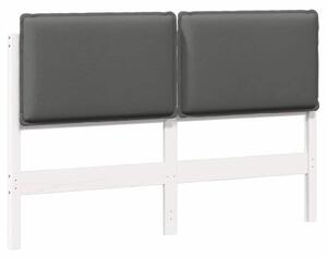 VidaXL Kárpitozott fejtámla fejtámlával Fehér és világosszürke 120 cm