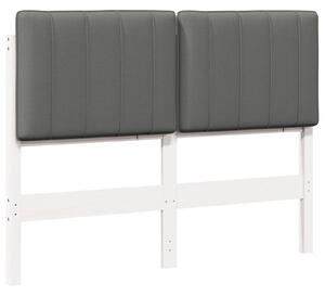 VidaXL Kárpitozott fejtámla fejtámlával Fehér és világosszürke 120 cm
