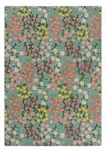 Mentazöld kézi szövésű gyapjú szőnyeg 120x170 cm Emilia Floral – Flair Rugs