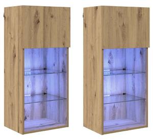 VidaXL Fali TV szekrények 2 pcs Artisan tölgy 40,5 x 30 x 90 cm