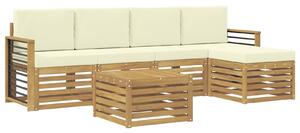 VidaXL Kültéri kanapé szett 6 pcs Fehér és Krém színű 59 x 59 x 37 cm