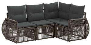 VidaXL Kerti Kanapé Szett 4 pcs Szürke és sötétszürke polirattan
