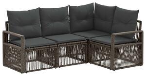 VidaXL Kerti Kanapé Szett 4 pcs Szürke polirattan
