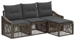VidaXL Kerti Kanapé Szett 4 pcs Szürke polirattan