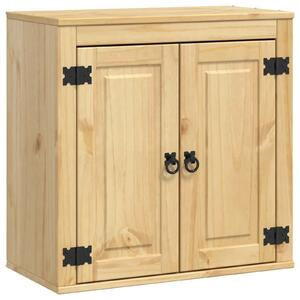 VidaXL Cabinet polcokkal tárolóval Méz 60 x 32 x 40 cm Tömör fenyőfa