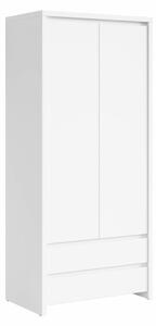 Gardróbszekrény Nolroma 117, Laminált forgácslap, 201x90x56cm, Fehér