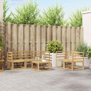 VidaXL Kültéri kanapé szett 6 pcs Fehér 59 x 59 x 37 cm Tömör Akácfa