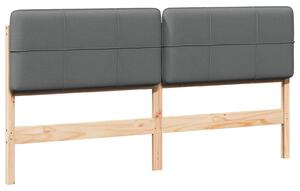VidaXL Kárpitozott fejtámla fejtámlával Barna és Világosszürke 180 cm