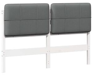 VidaXL Kárpitozott fejtámla fejtámlával Fehér és világosszürke 120 cm