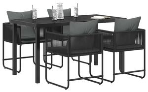 Kert étkező szett 5 pcs Fekete és Antracit 140 x 80 x 73 cm