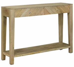 VidaXL Konzolasztal Természetes szürke 110 x 30 x 80 cm Tömör Mangófát