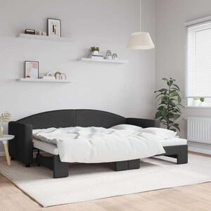 VidaXL fekete kihúzható szövet heverő 80 x 200 cm