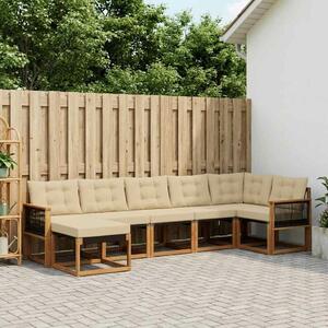 VidaXL Kültéri kanapé szett párnával 7 pcs Természetes és bézs