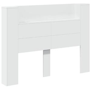 VidaXL Fejtámla LED -es lámpákkal Fehér 140 x 16,5 x 103,5 cm Faanyag