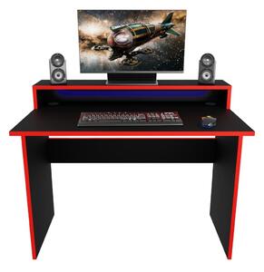 Gamer PC asztal Adapt (fekete + piros) (RGB LED világítással)
