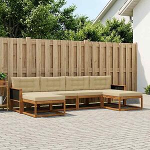 VidaXL Kültéri kanapé szett párnával 6 pcs Természetes és bézs