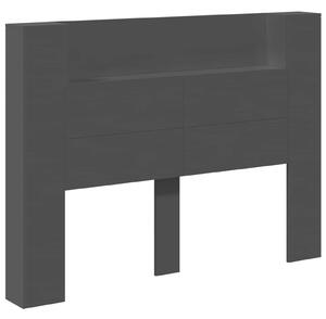 VidaXL Fejtámla LED -es lámpákkal Fekete 140 x 16,5 x 103,5 cm Faanyag