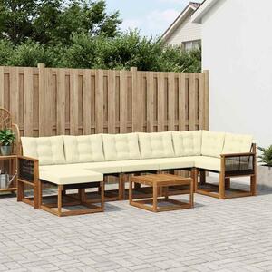 VidaXL Kültéri kanapé szett párnával 8 pcs Természetes és krémszínű