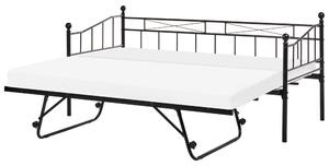 Heverő Fém LOUANNEC 90 x 200 cm Kihúzható Fekete