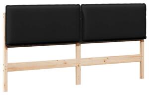 VidaXL Kárpitozott fejtámla Természetes és fekete 180 cm Tömör fenyőfa
