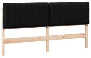 VidaXL Kárpitozott fejtámla Barna és fekete 180 cm Tömör fenyőfa