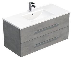 Fürdőszobaszekrény mosdókagylóval Naturel Cube Way 100x53x46 cm betonszőnyeg CUBE46161002BEMOD
