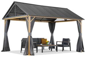 Teramo fém kerti pavilon 3x4 függönyökkel Garden Point
