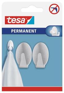 Fém akasztó, öntapadó, ovális, L méret, TESA, matt króm (TE66611)