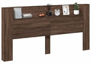 VidaXL Fejtámla polcokkal Barna Tölgy 200 x 16,5 x 103,5 cm Faanyag