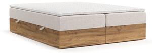 Bézs-natúr színű ágyneműtartós boxspring ágy 200x200 cm Faro – Maison de Rêve