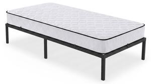 AKORD Furniture Factory Összecsukható Fém Ágykeret Matraccal 90x200 cm Fekete 6 Lábbal