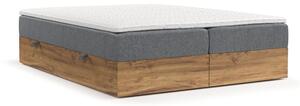 Szürke-natúr színű ágyneműtartós boxspring ágy 180x200 cm Faro – Maison de Rêve