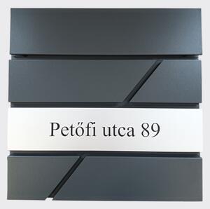 Fém postaláda, gravírozott felirattal, antracit "10"