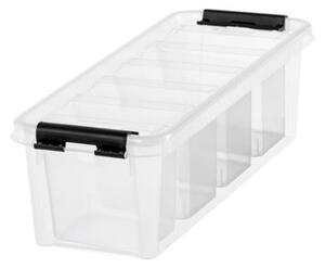 Műanyag tárolódoboz, fekete fogantyúkkal, 4 rekeszes, SMARTSTORE Classic 4, átlátszó (CSDSMART41)