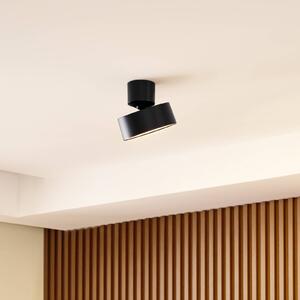 Lindby Nivoria LED-es spotlámpa, Ø 14 cm, fekete, forgatható, Fekete, Nappali / Étkező, Alumínium, Modern