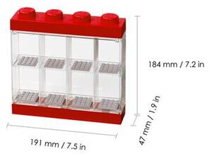 Gyűjtődoboz, minifiguráknak, 8 rekesz, LEGO, piros (L40650001)