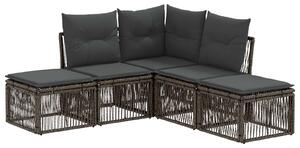 VidaXL Kerti Kanapé Szett 5 pcs Szürke polirattan