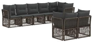 VidaXL Kerti Kanapé Szett 8 pcs Szürke polirattan