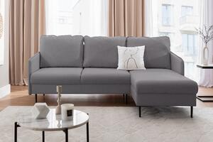 Taila Mini jobb oldali sarokkanapé - szürke fonott Loft 19 / fekete lábak