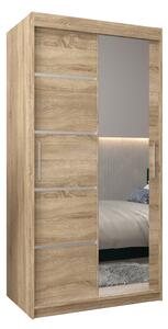 Ruhásszekrény 120 cm tükörrel Verika 2 120 (sonoma tölgy)
