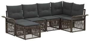 VidaXL Kerti Kanapé Szett 6 pcs Szürke polirattan