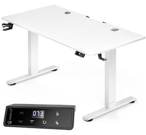 FLEXI állítható magasságú irodai íróasztal, 140x70x72–117cm, fehér Casaria