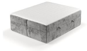 Szürke ágyneműtartós boxspring ágy 200x200 cm Yoko – Maison de Rêve
