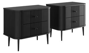 Vesper éjjeliszekrény készlet 56 cm - fekete / fekete lábak